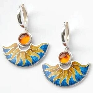 Fun Summer Sun Casual Silver Toned Earrings Fashion Jewelry